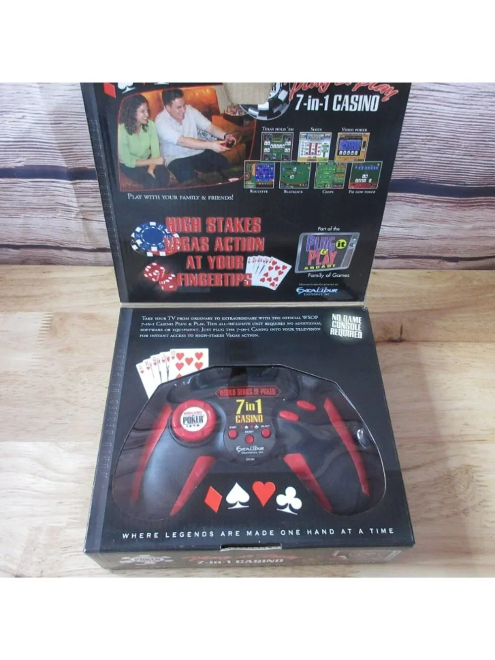 World Series of Poker 7-in-1 Excalibur Casino Plug & Play Video Game Vegas, NIB